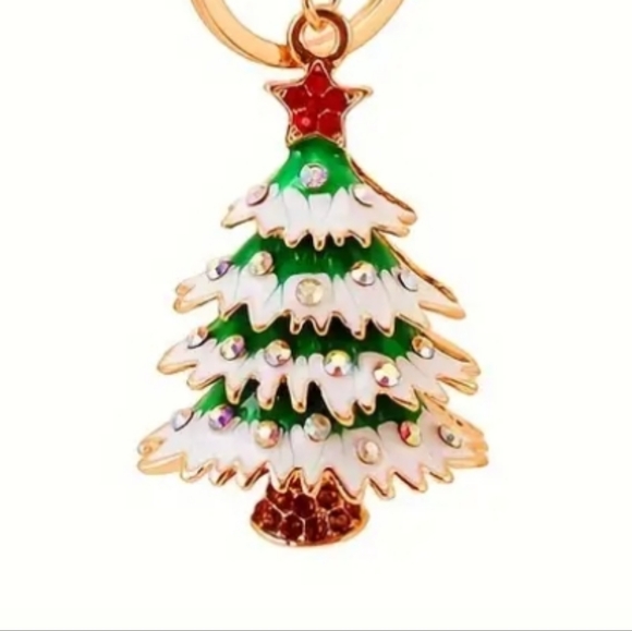 NEW! Rhinestone Christmas Tree🎄 Keychain / 🎒👜 Bag Charm 🎁 🎅🤶 - Picture 2 of 6